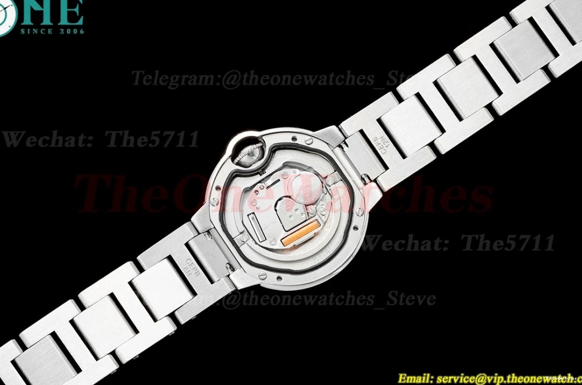 SS Cartier White AF De Bleu Dial SS Ballon 28mm Quartz 0227